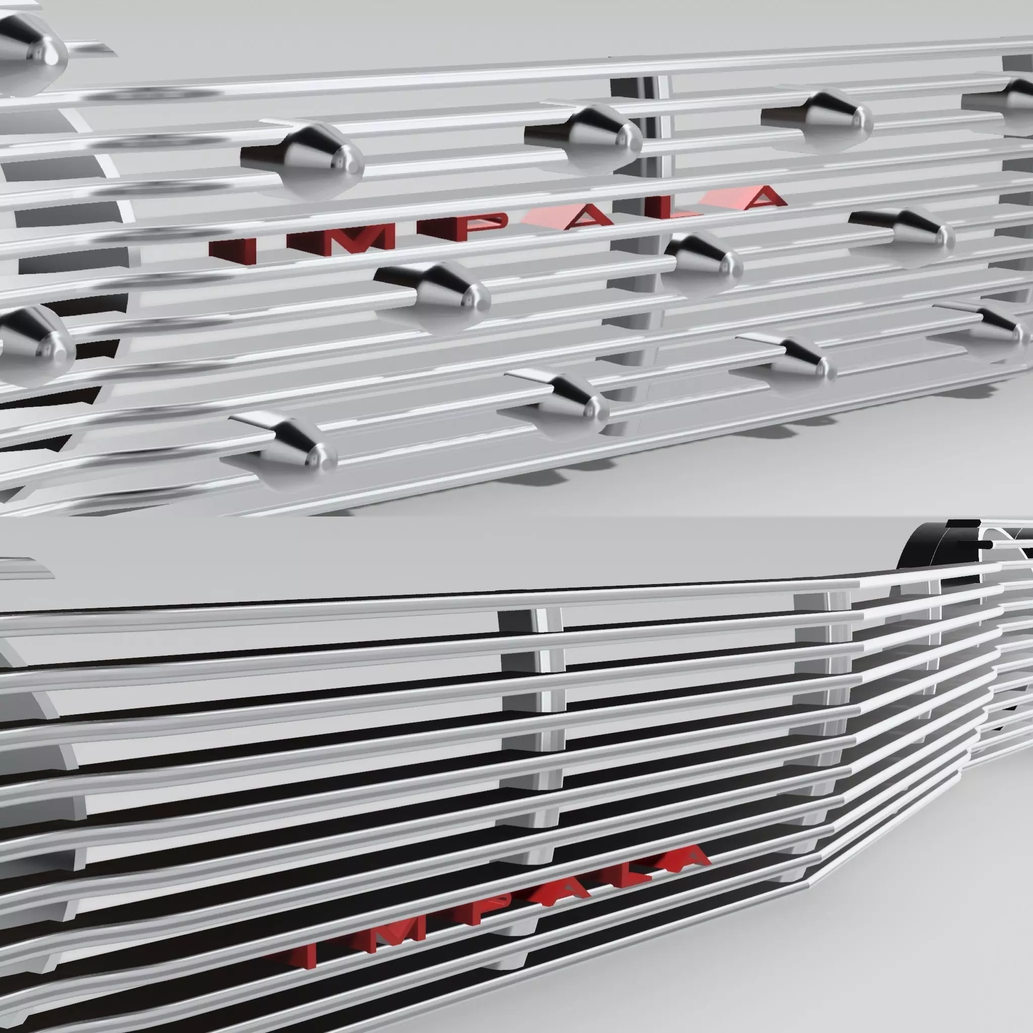 1964 Impala Ghost Grille x4 options scale models or RC 3D print model_0