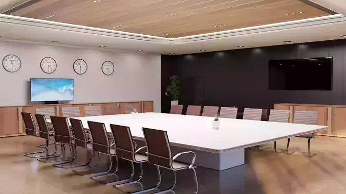 Modern Conference Room 3D Model - blender - fbx - obj 3D model