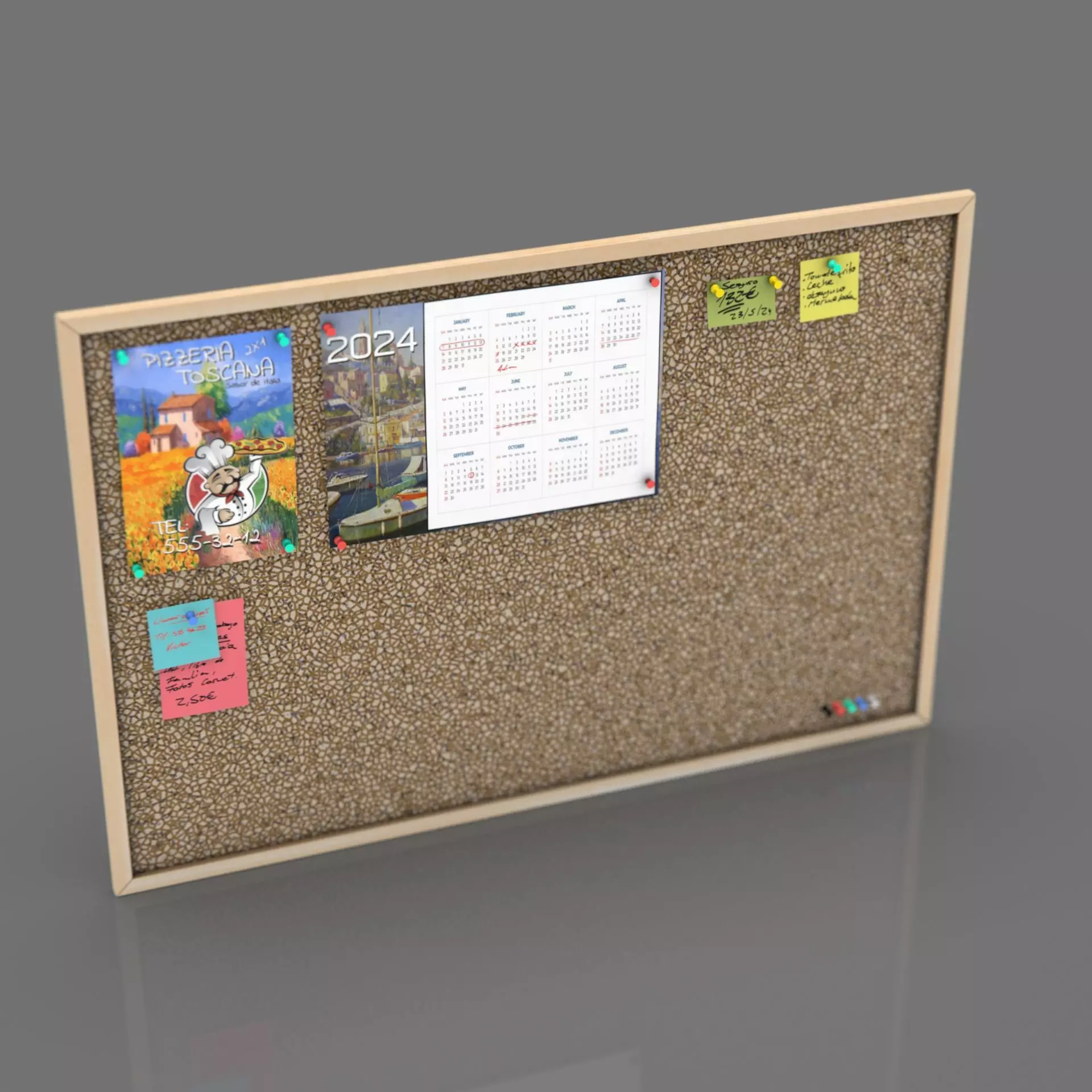 Corkboard Low-poly 3D model