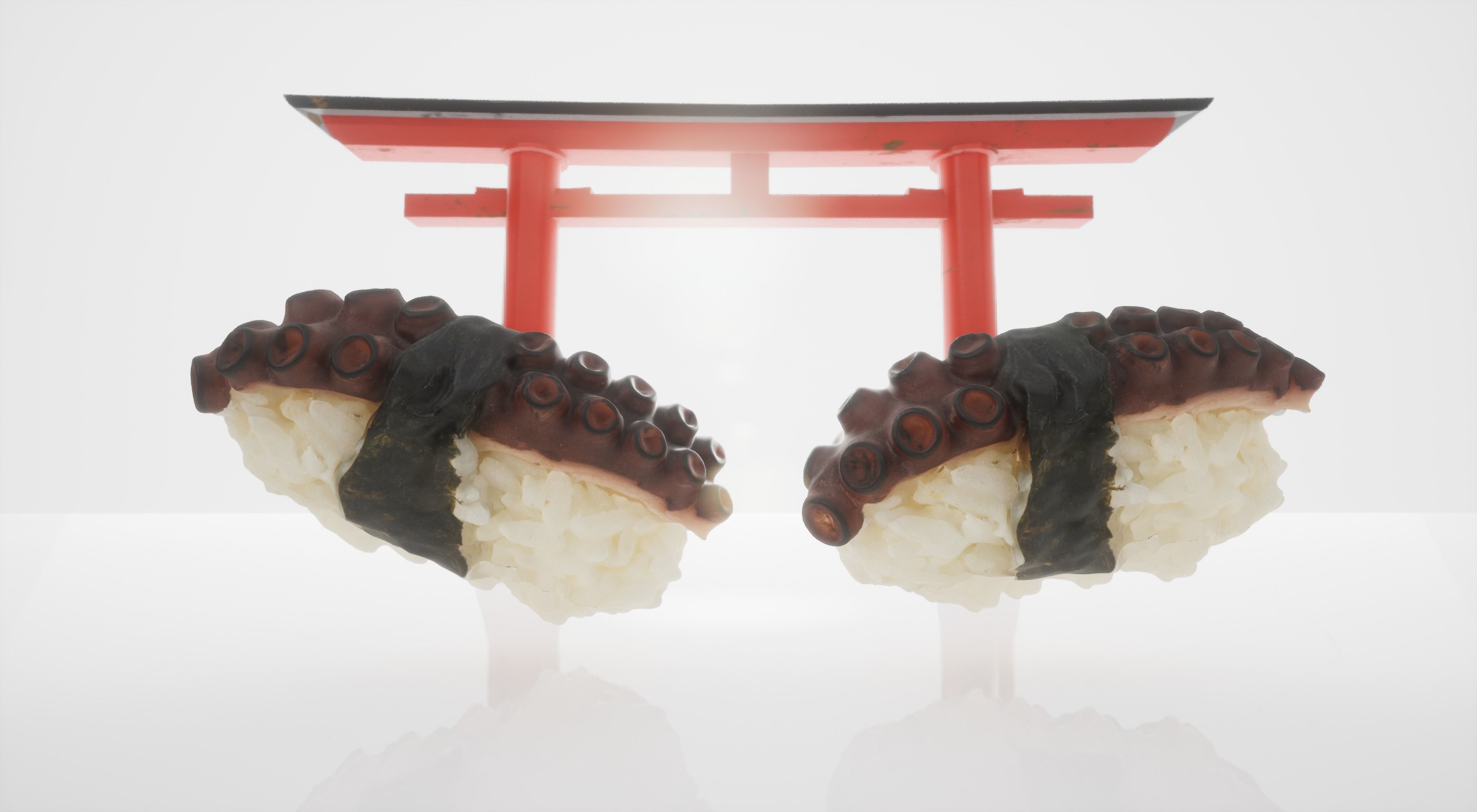 Nigiri Sushi Realistic Set 3D model_1