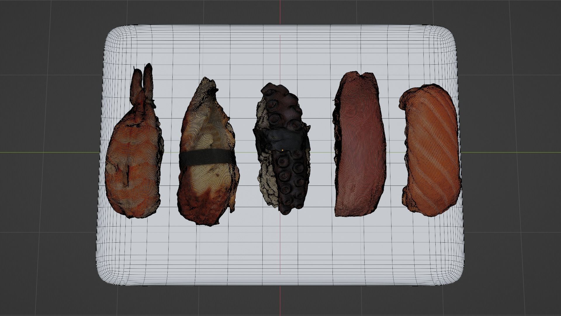 Nigiri Sushi Realistic Set 3D model_5