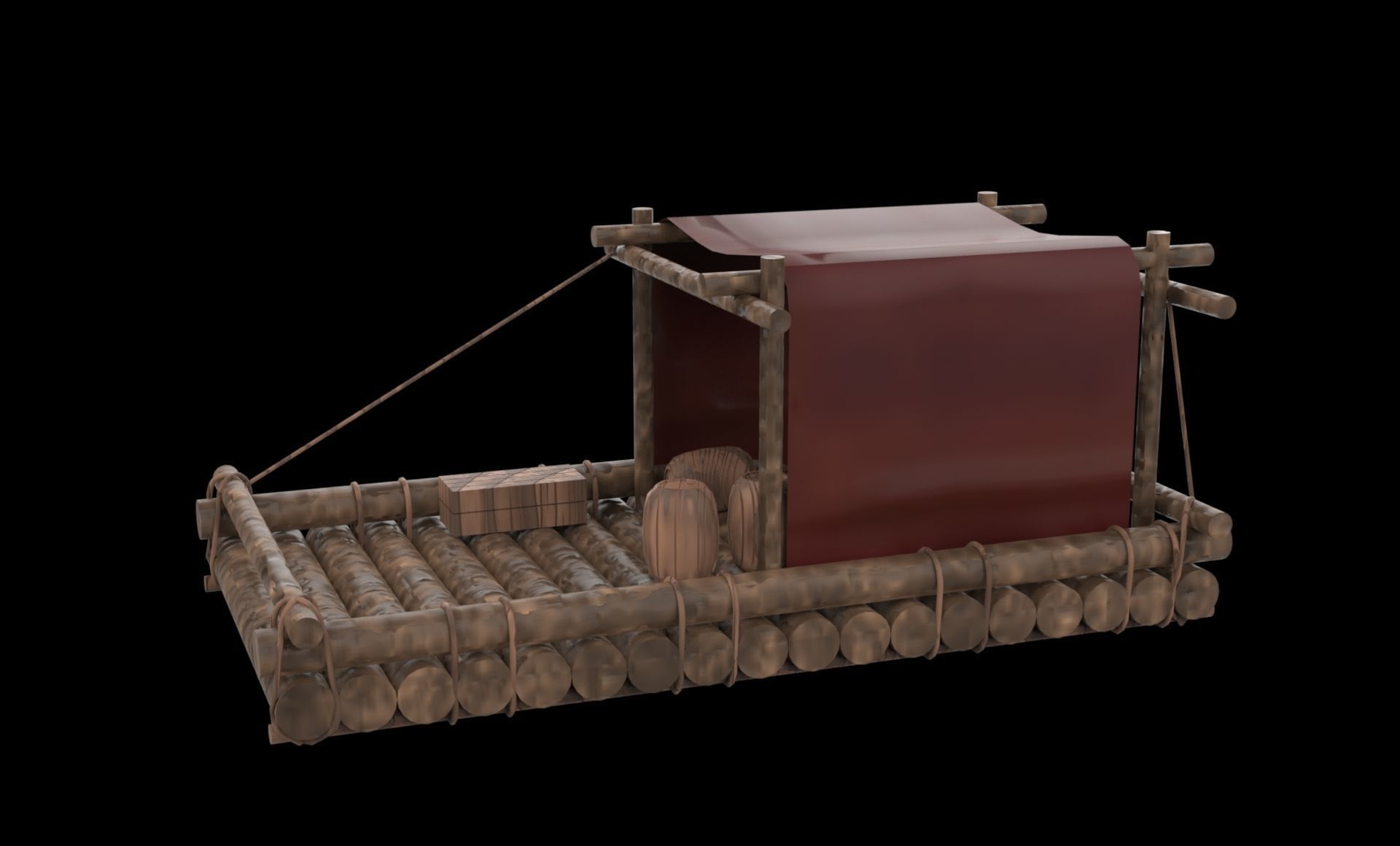 boat model Low-poly 3D model_5