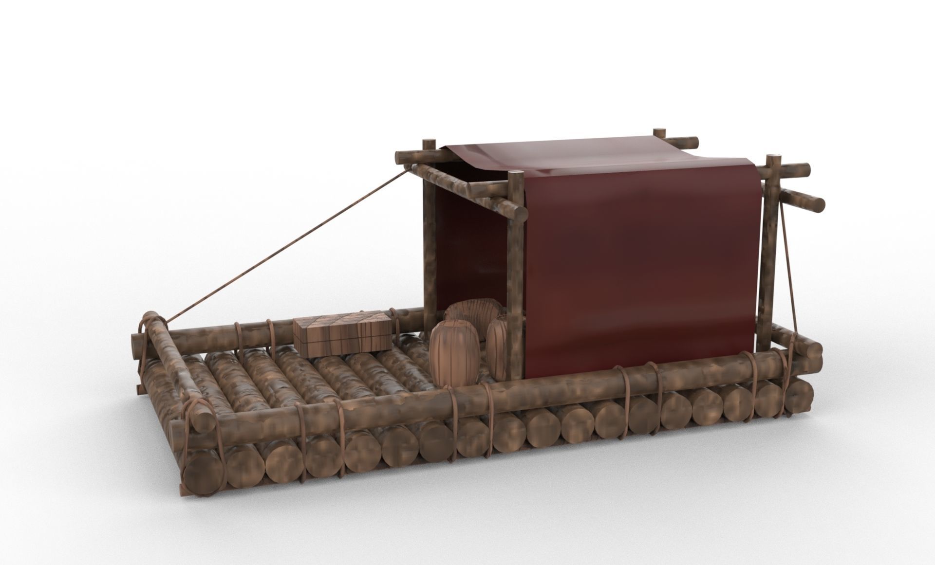 boat model Low-poly 3D model_4