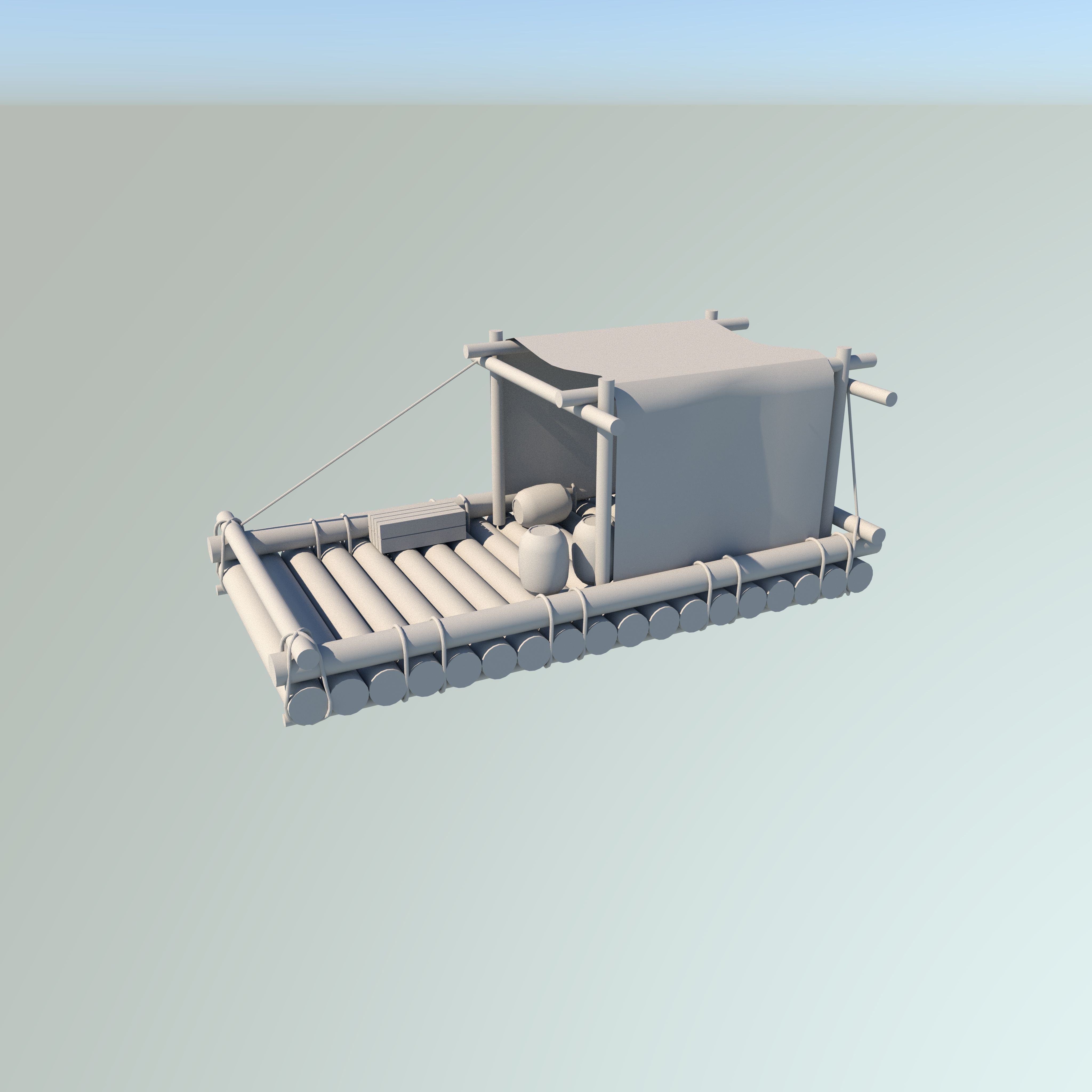 boat model Low-poly 3D model_6