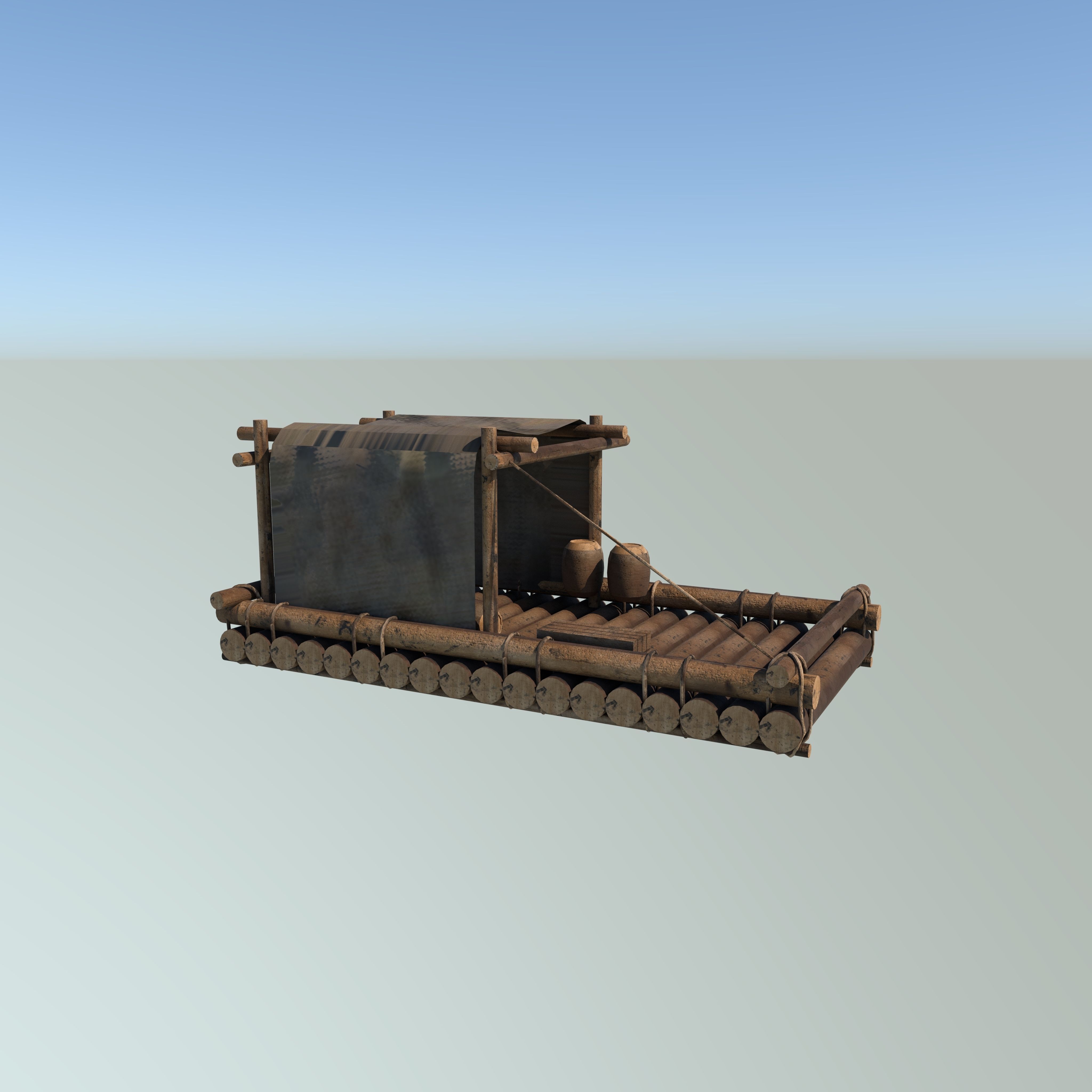 boat model Low-poly 3D model_1