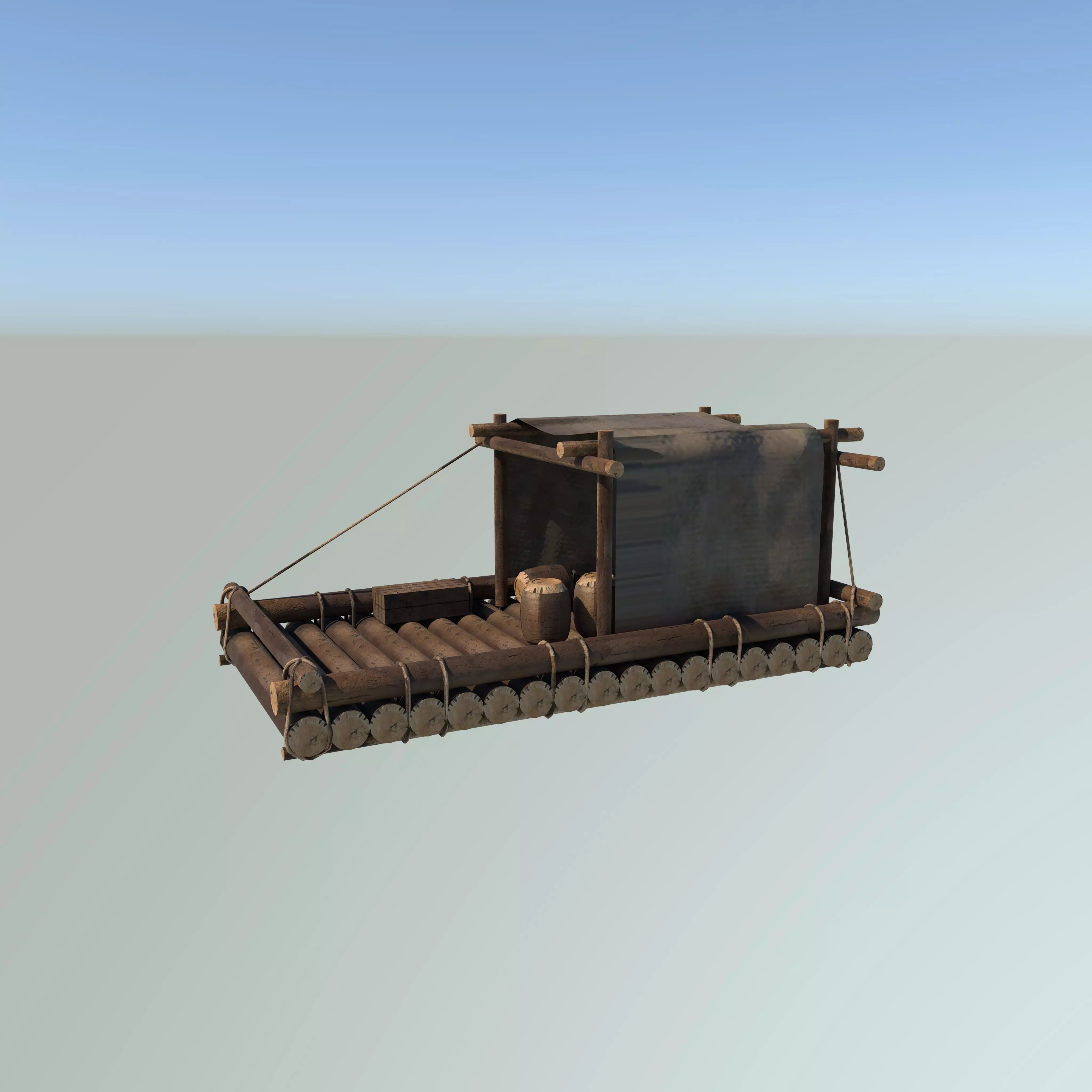 boat model Low-poly 3D model_0