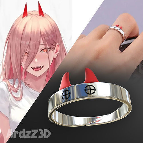 Ring Power Chainsaw Man Anime 3D model 3D printable | CGTrader