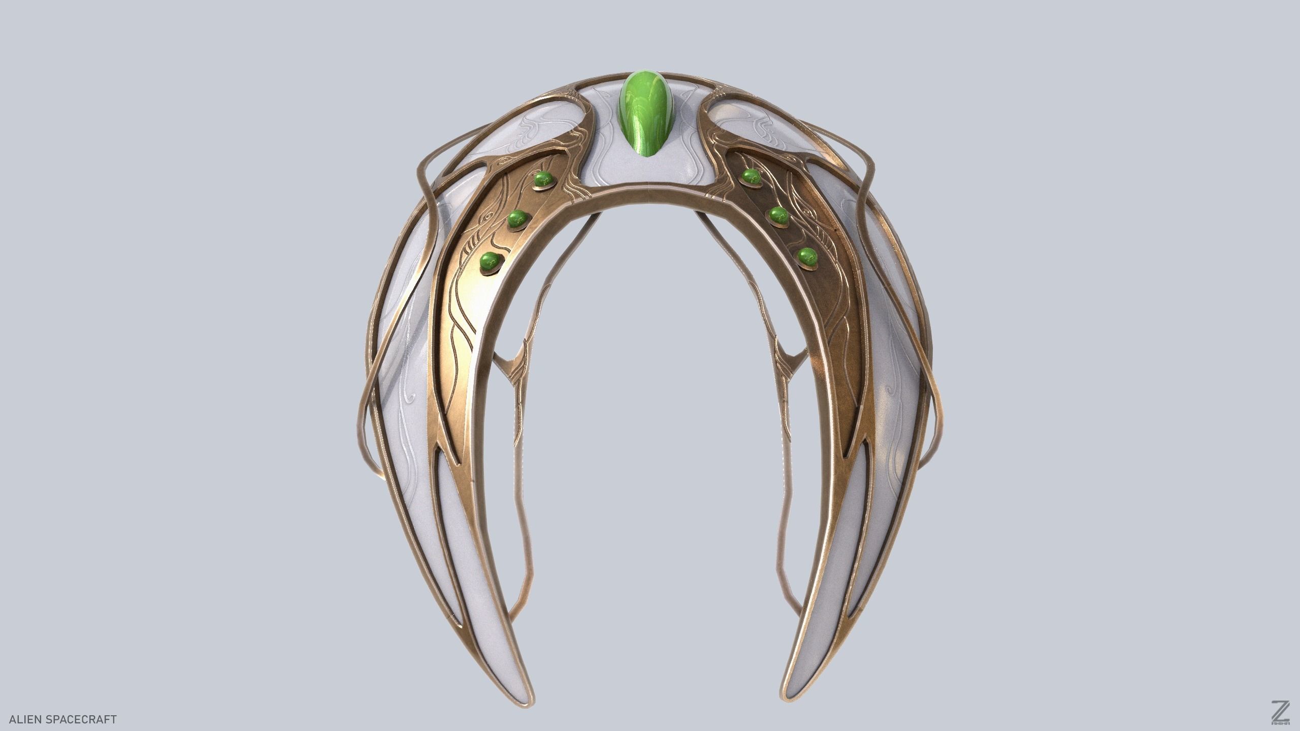 Alien spacecraft Low-poly 3D model_7