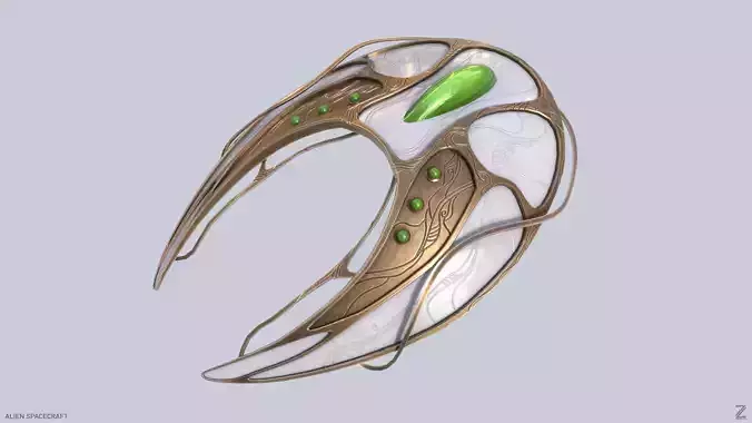 Alien spacecraft Low-poly 3D model