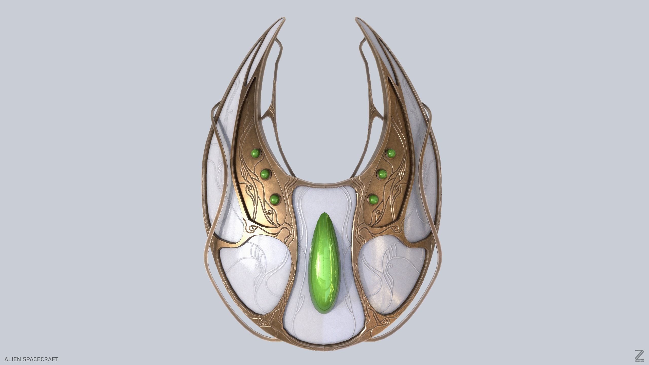 Alien spacecraft Low-poly 3D model_4