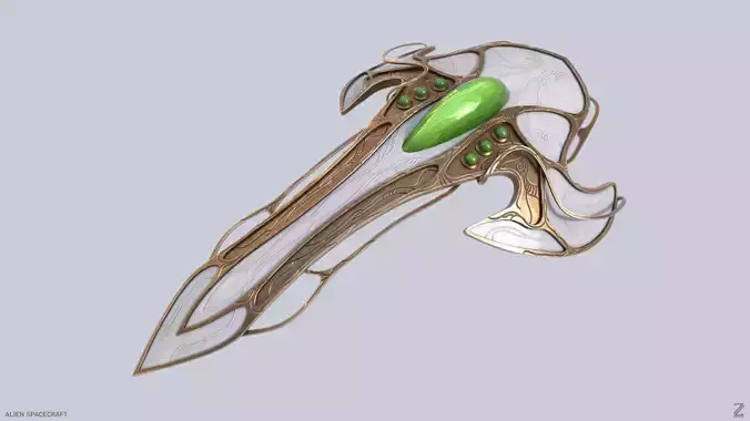 Alien spacecraft Low-poly 3D model