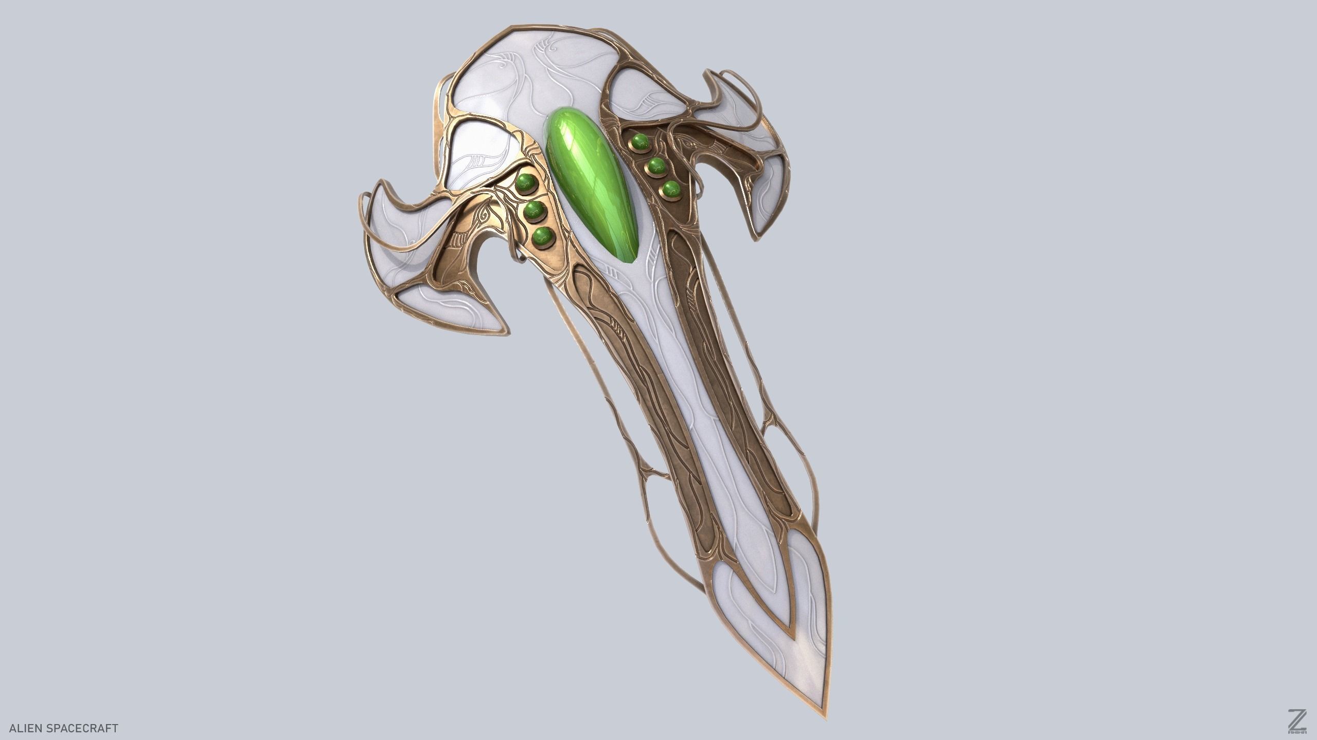 Alien spacecraft Low-poly 3D model_6