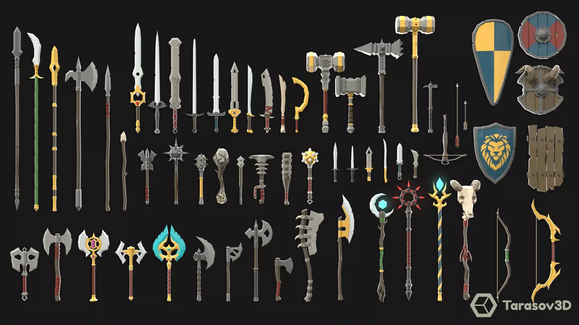 Fantasy Weapons LowPoly Pack Low-poly 3D model_0