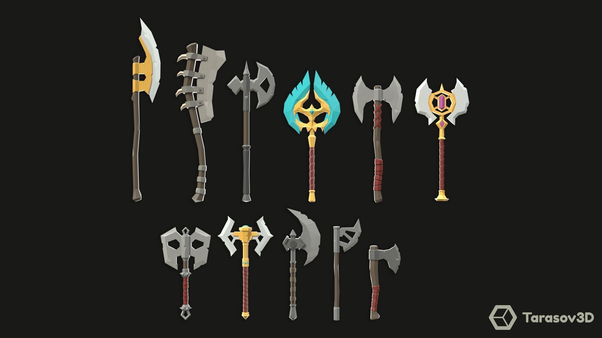 Fantasy Weapons LowPoly Pack Low-poly 3D model_3