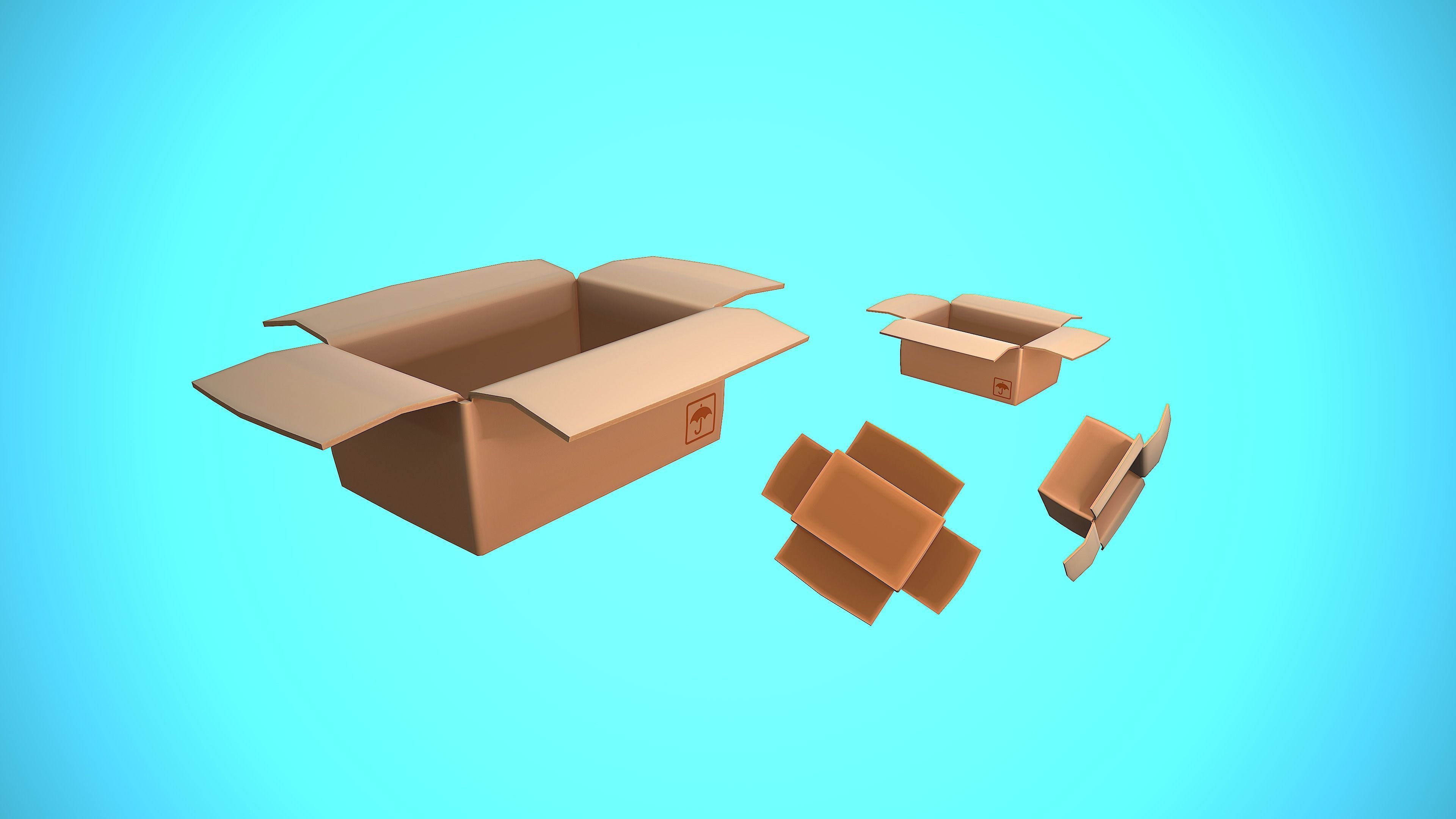 BOX 04 CARTOON STYLIZED Low-poly 3D model_3