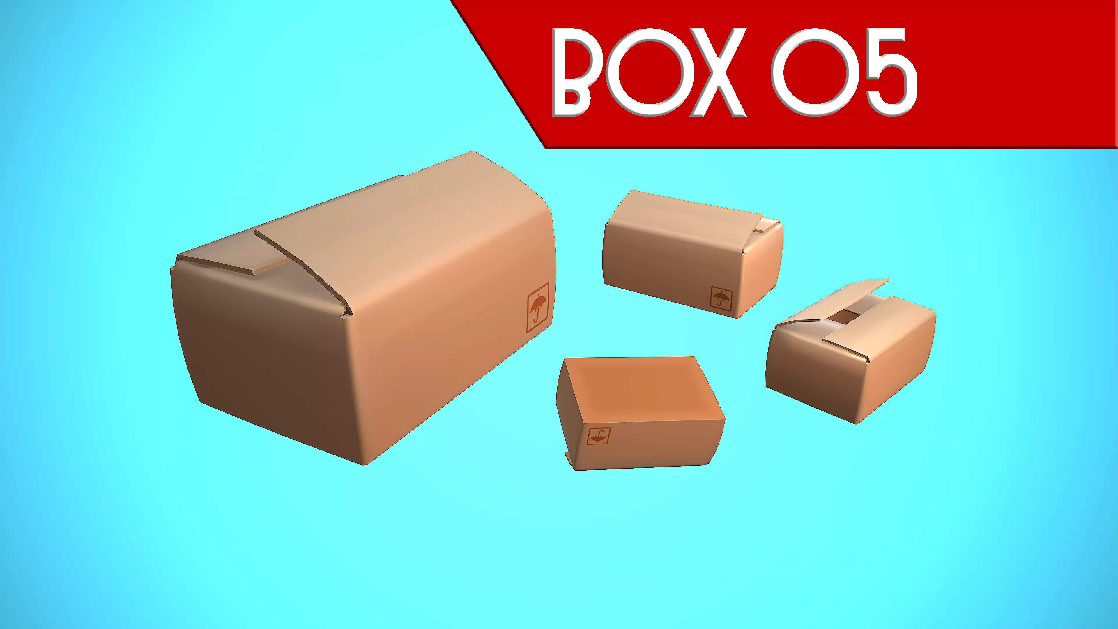 BOX 05 CARTOON STYLIZED Low-poly 3D model