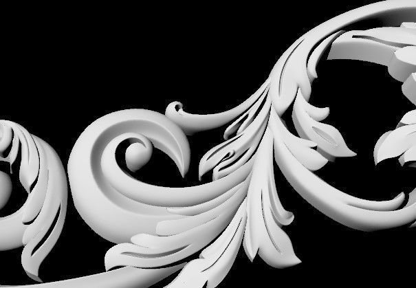 Central decor ornament for furniture 3D model_5