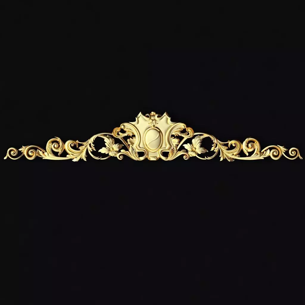 Central decor ornament for furniture 3D model_0