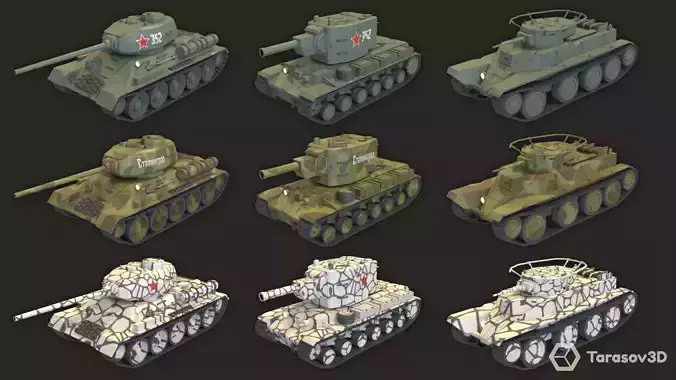 Tanks USSR WWII LowPoly Pack