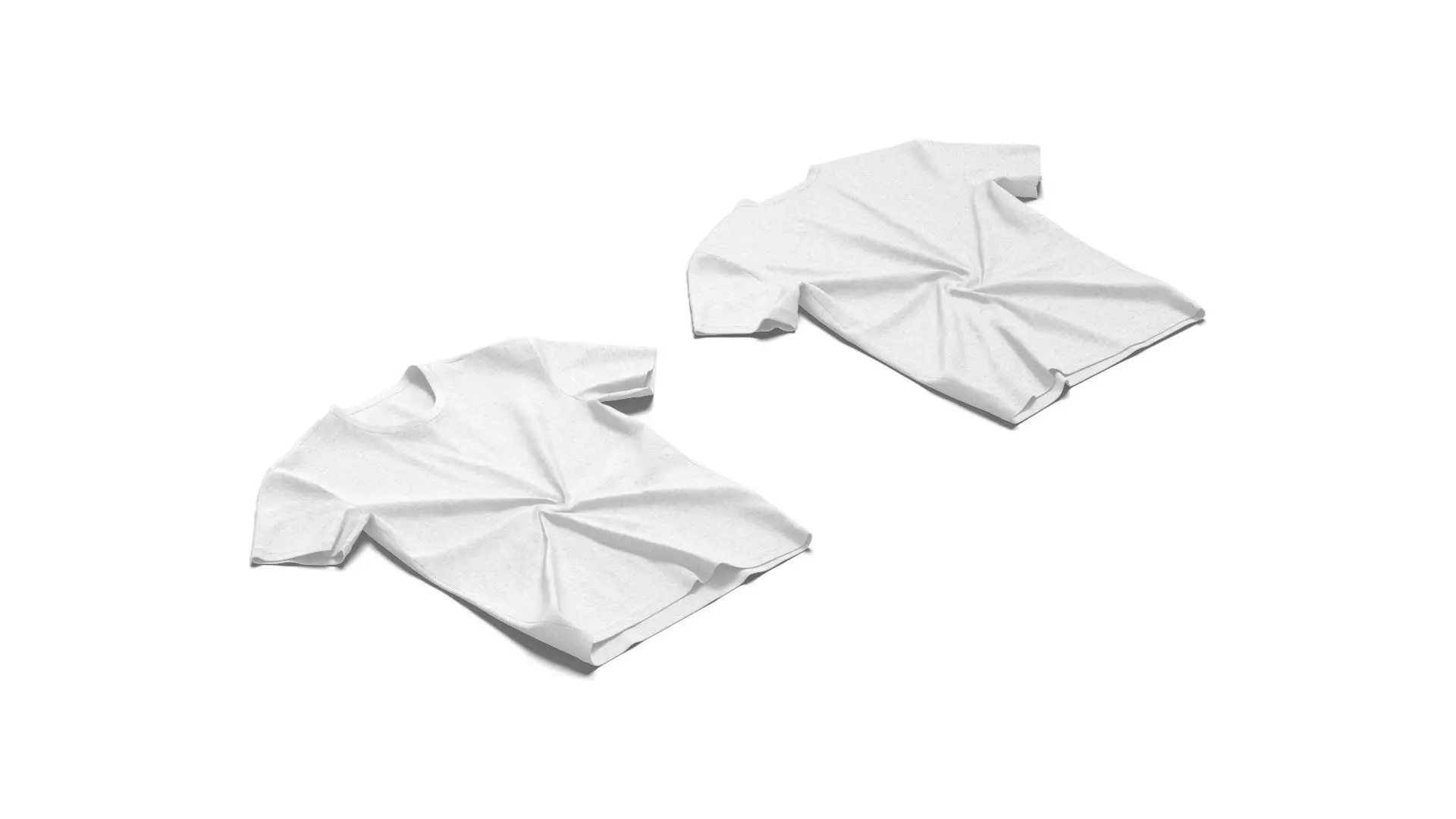 Flat Lay T-shirt front and back - twisted casual tshirt Low-poly 3D model_0