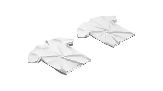 Flat Lay T-shirt front and back - twisted casual tshirt Low-poly 3D model