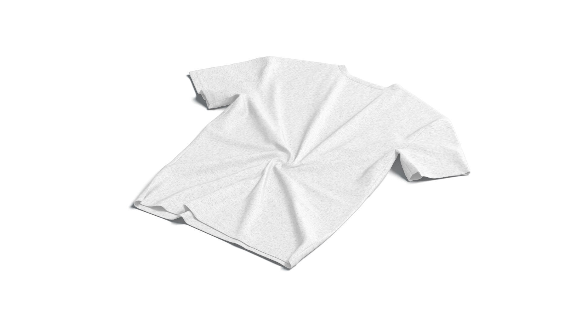 Flat Lay T-shirt front and back - twisted casual tshirt Low-poly 3D model_3