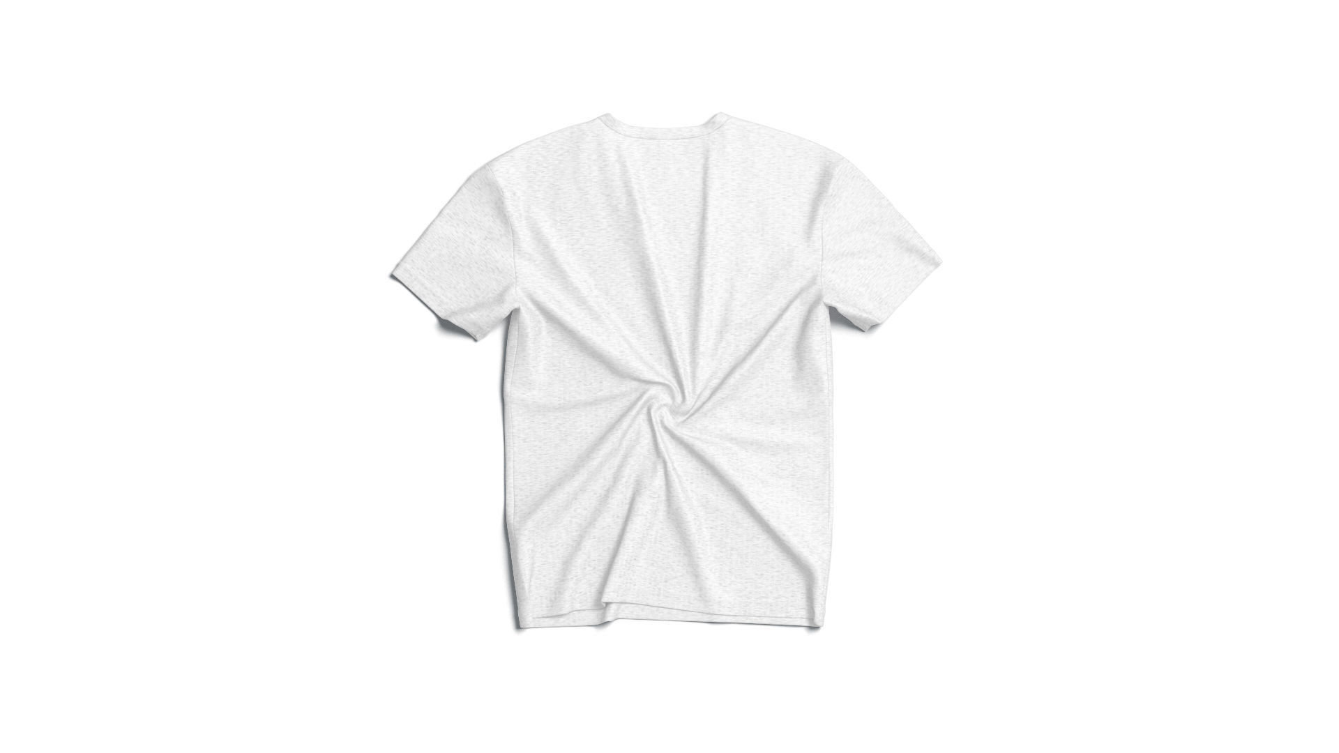 Flat Lay T-shirt front and back - twisted casual tshirt Low-poly 3D model_2
