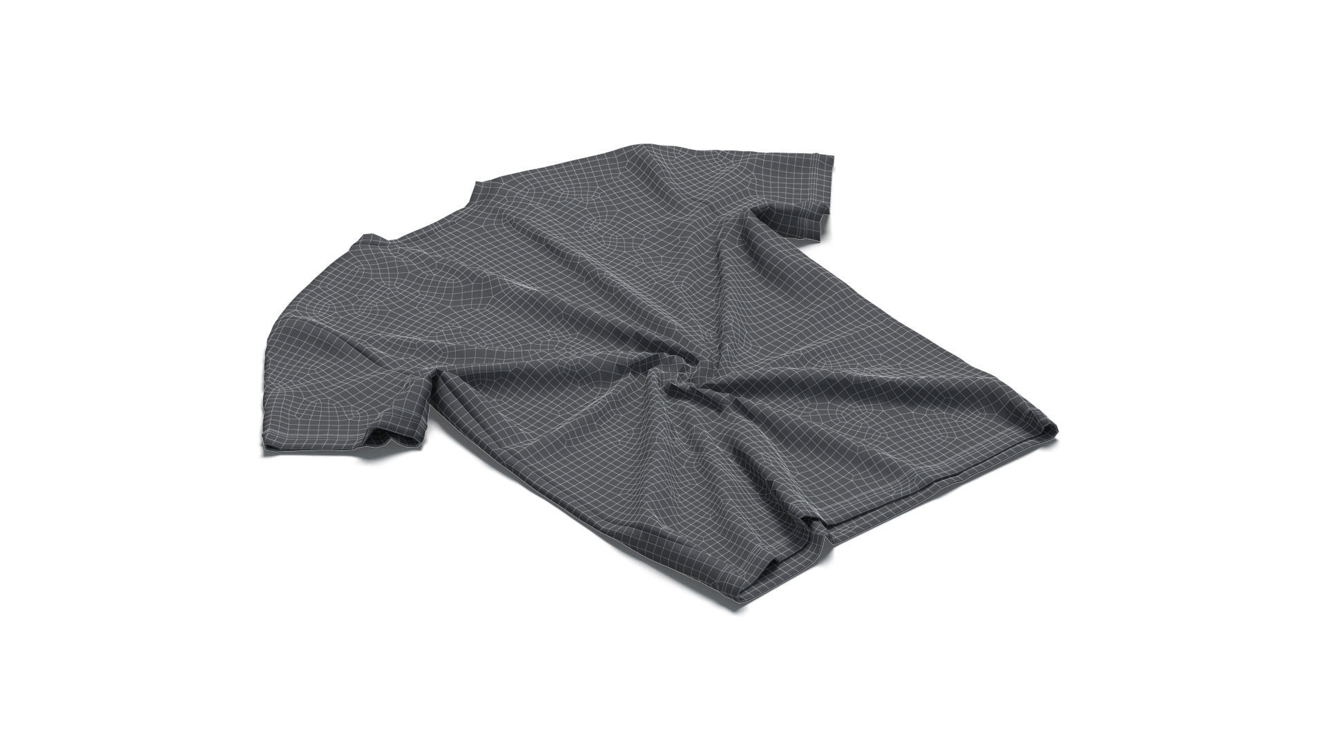 Flat Lay T-shirt front and back - twisted casual tshirt Low-poly 3D model_6