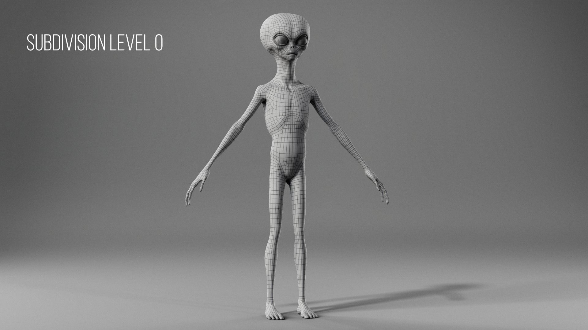 Humanoid Grey Alien - Rigged Low-poly 3D model_11