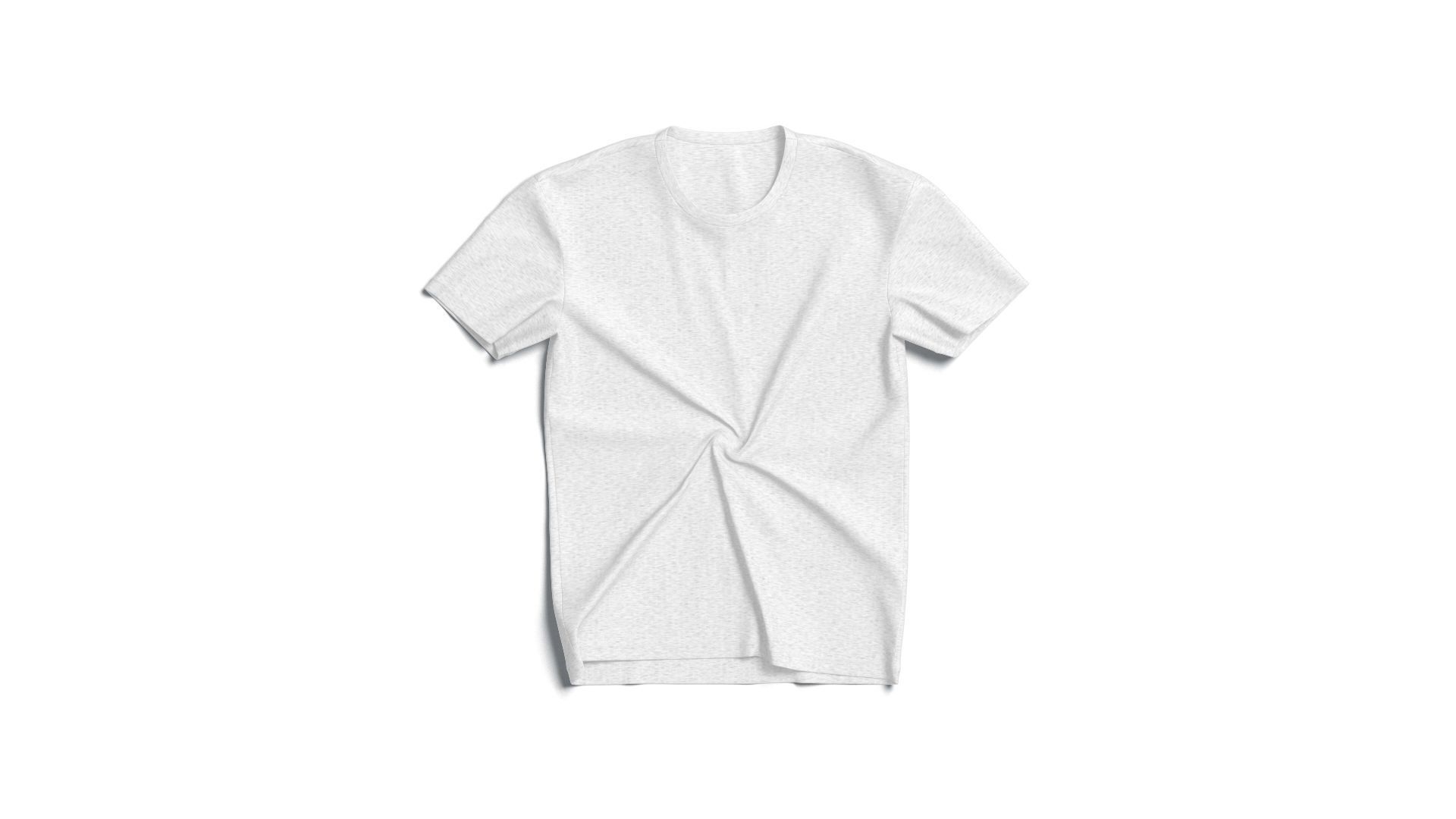 Flat Lay T-shirt fabric types - crimpled twisted folded tshirt Low-poly 3D model_2