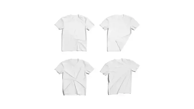 Flat Lay T-shirt fabric types - crimpled twisted folded tshirt