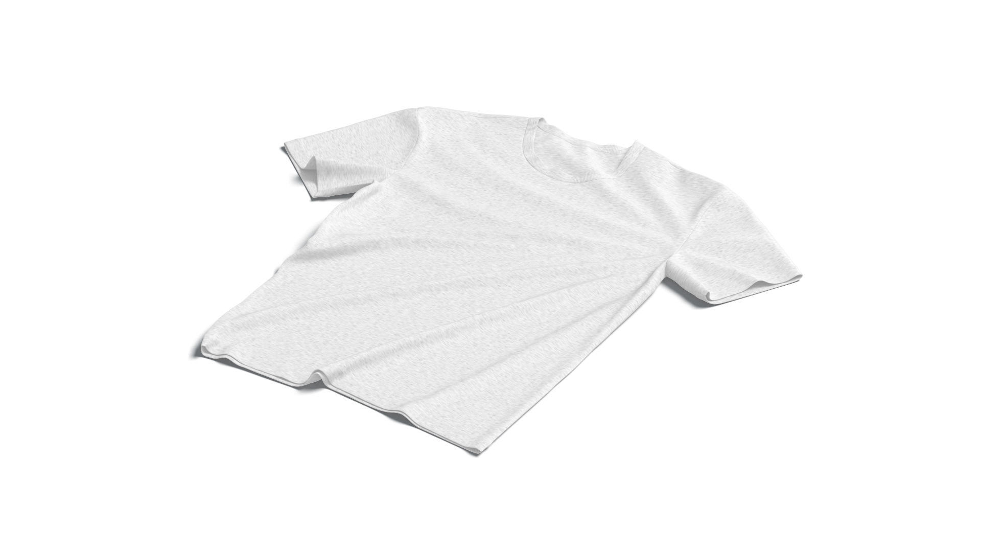 Flat Lay T-shirt fabric types - crimpled twisted folded tshirt Low-poly 3D model_3