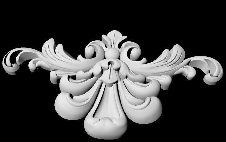 Central decor ornament for furniture 3D model_5