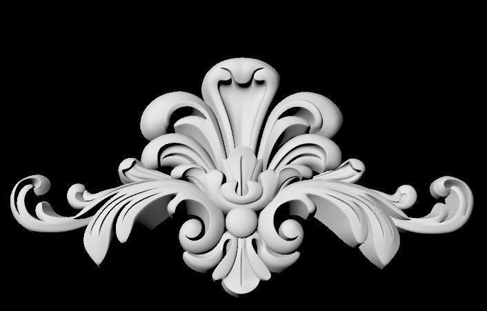 Central decor ornament for furniture 3D model_2