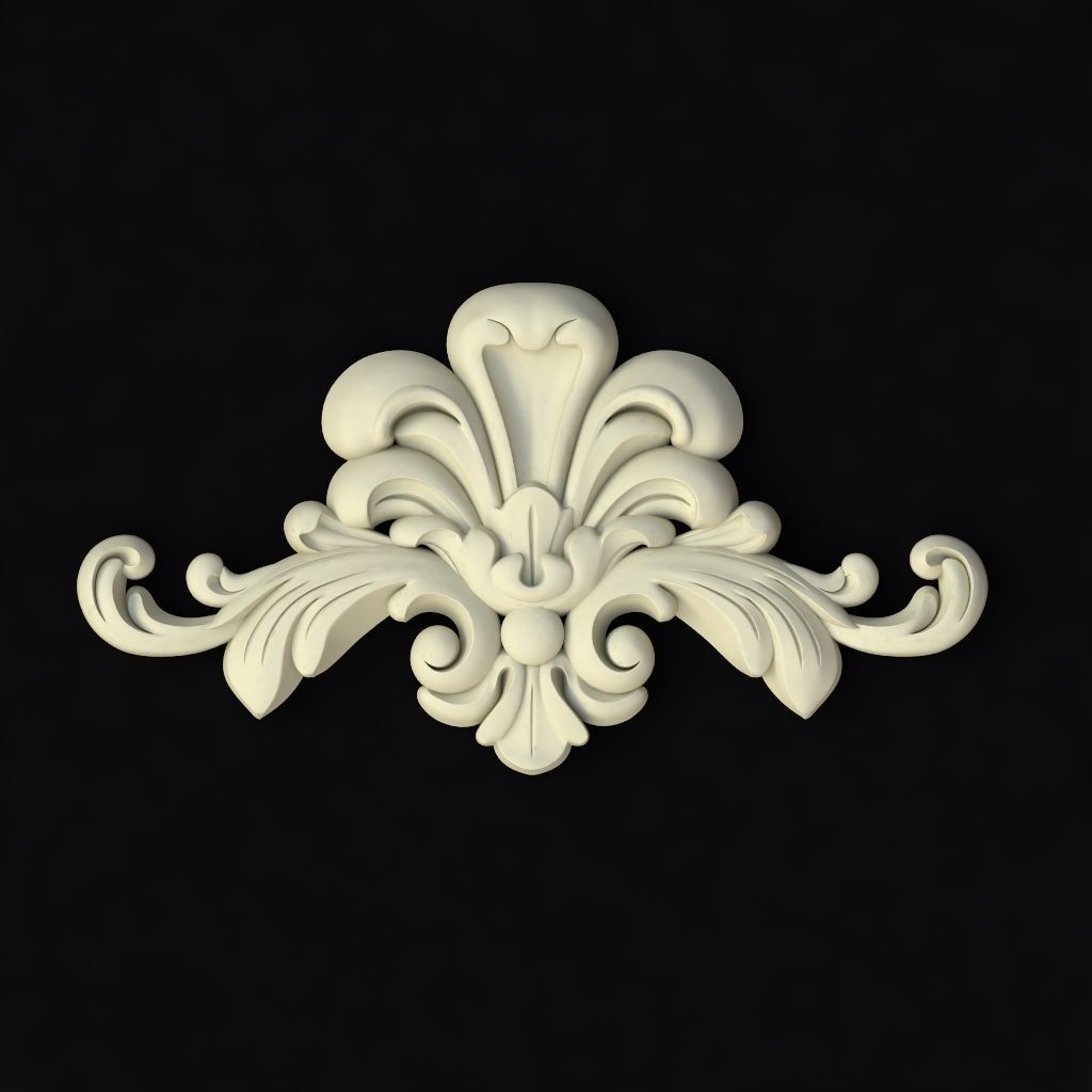 Central decor ornament for furniture 3D model_1