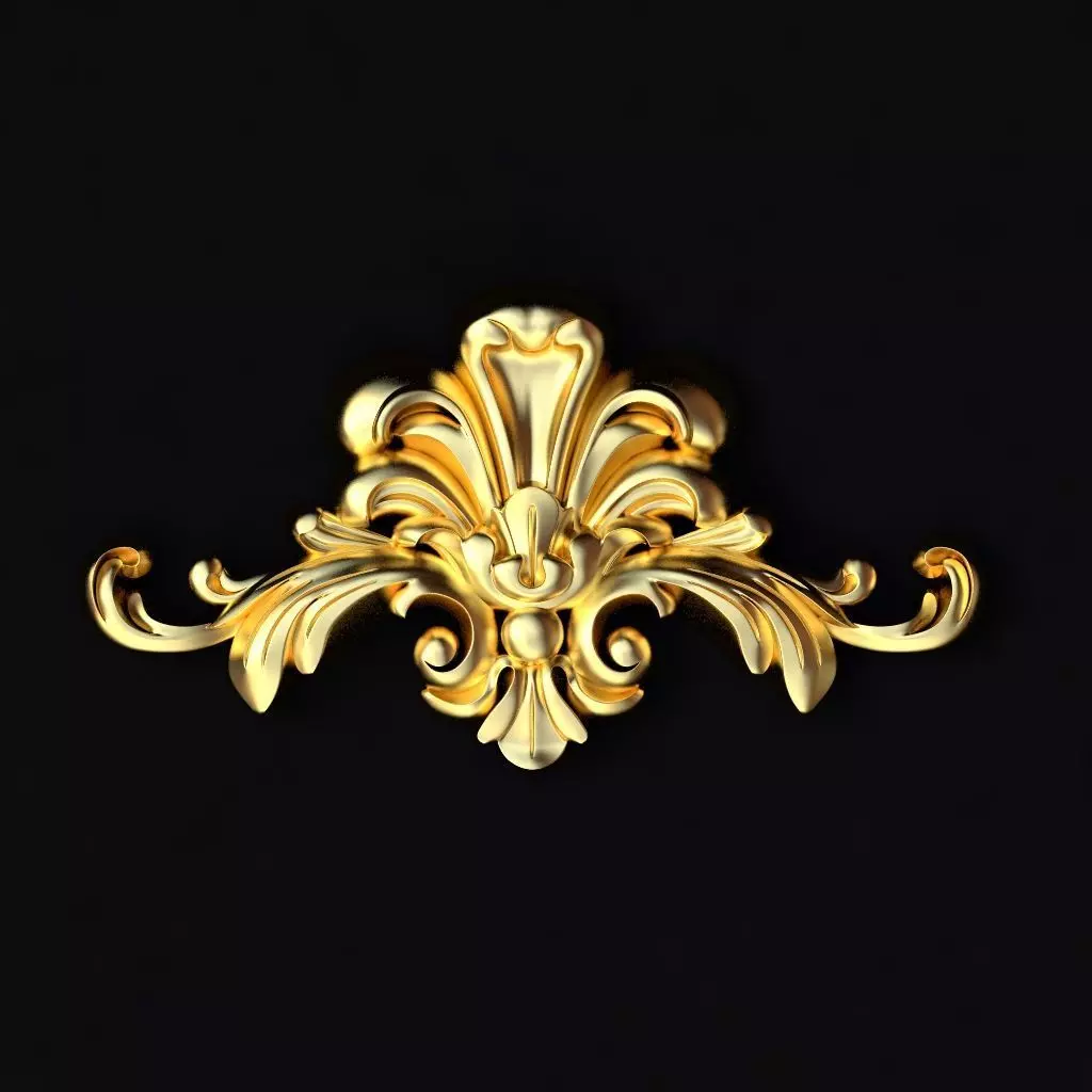Central decor ornament for furniture 3D model_0