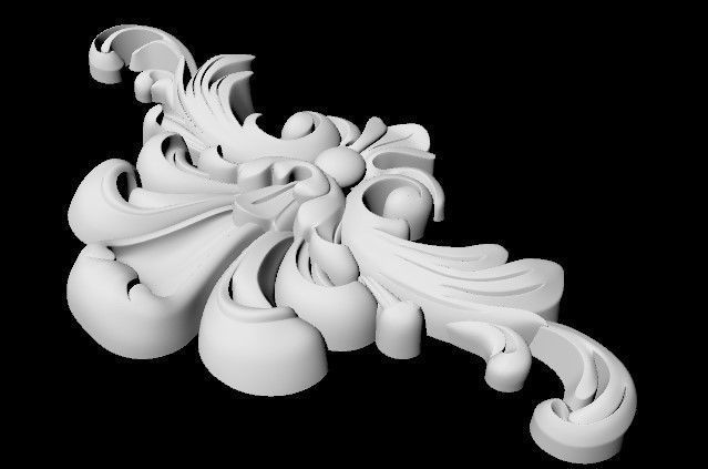 Central decor ornament for furniture 3D model_4