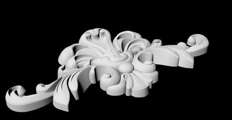 Central decor ornament for furniture 3D model_3