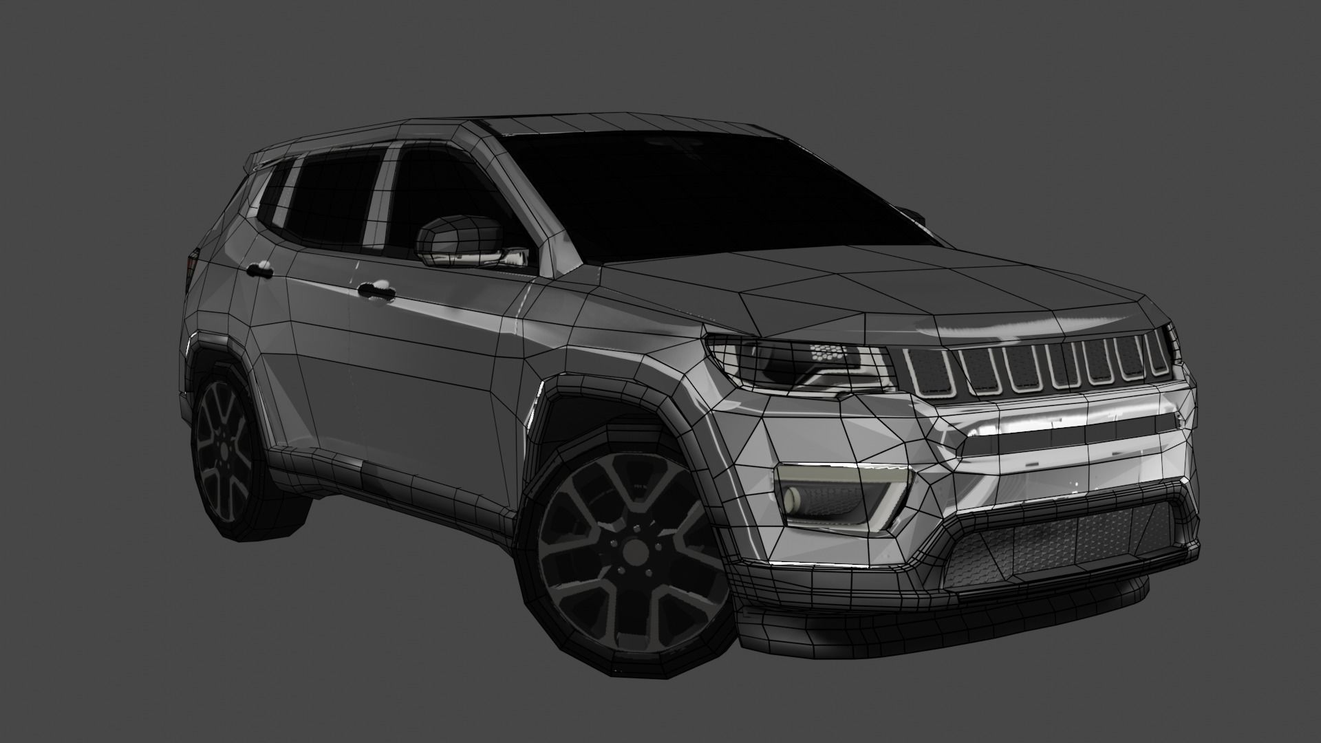 3D Low Poly - Jeep Compass model Low-poly 3D model_5