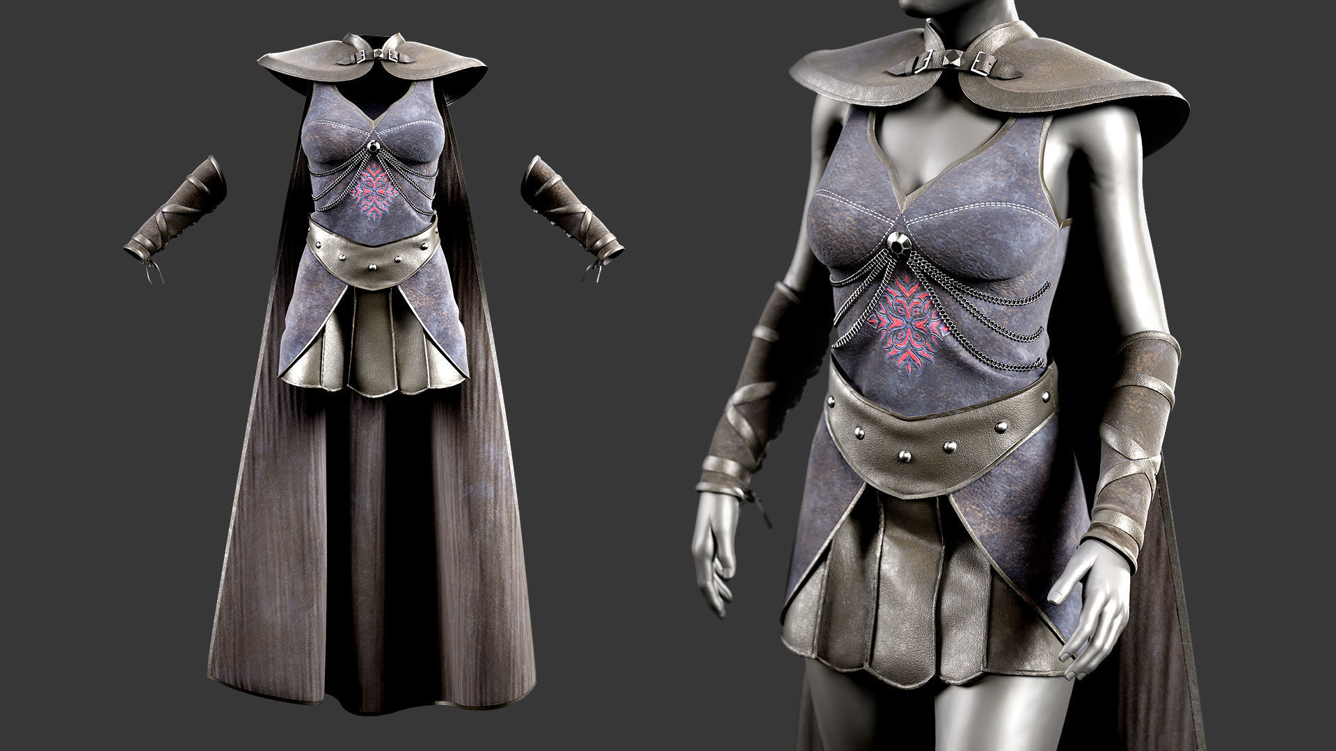 Female Fantasy Outfit 3D model_3
