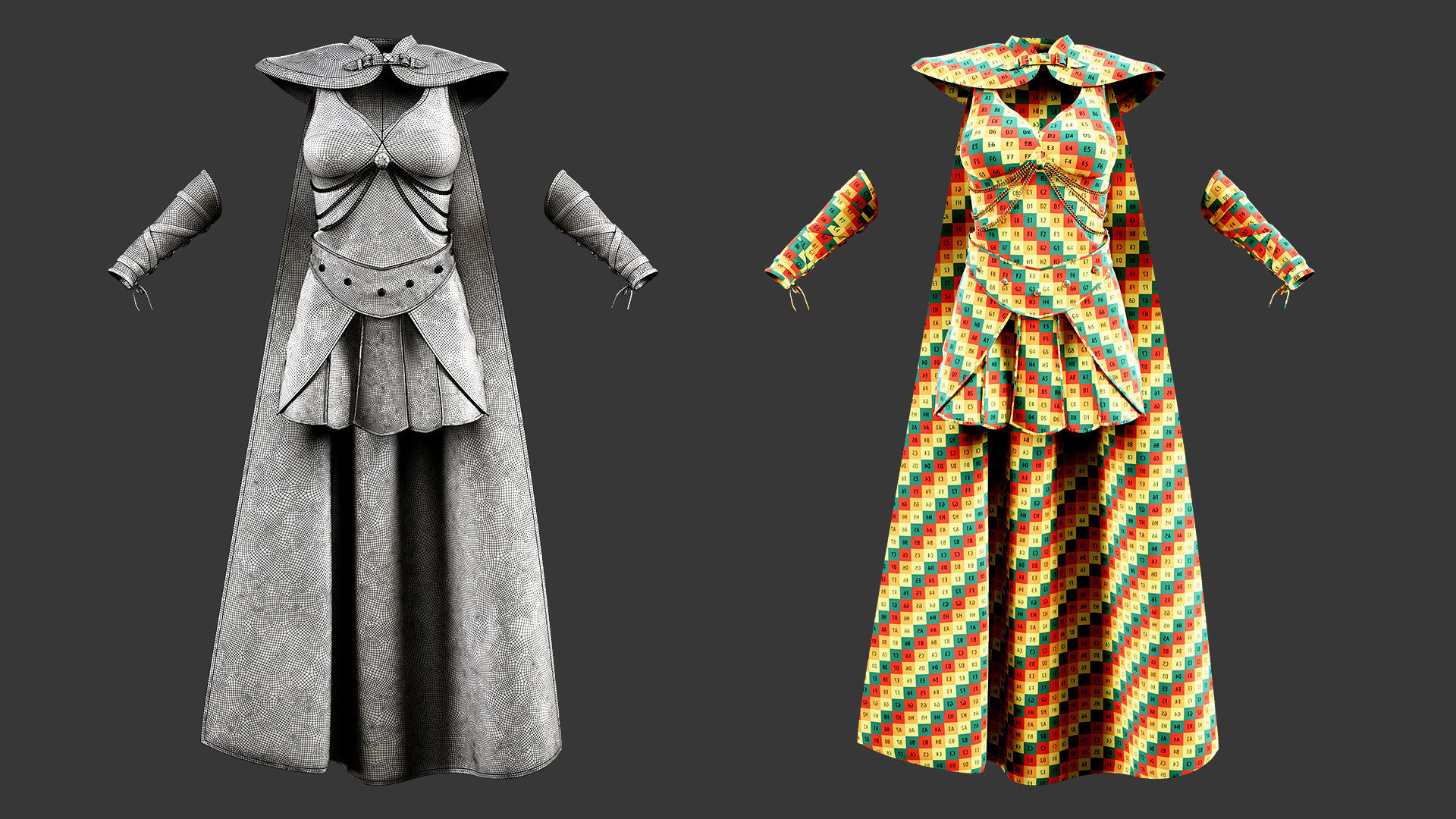 Female Fantasy Outfit 3D model_4