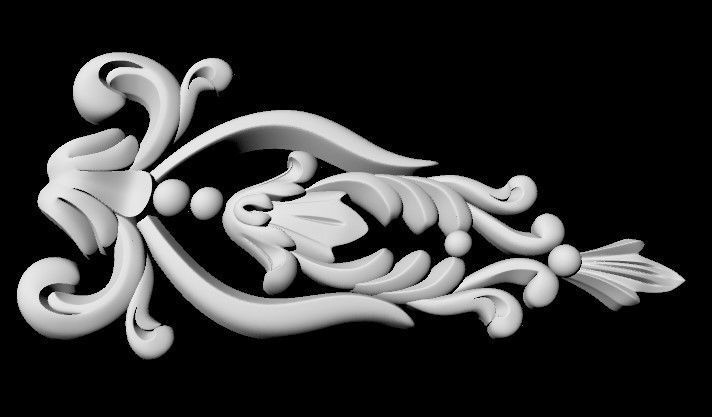 Central decor ornament for furniture 3D model_2
