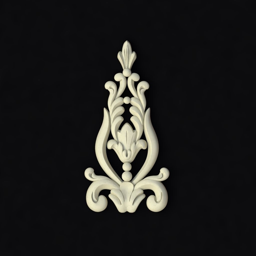 Central decor ornament for furniture 3D model_1