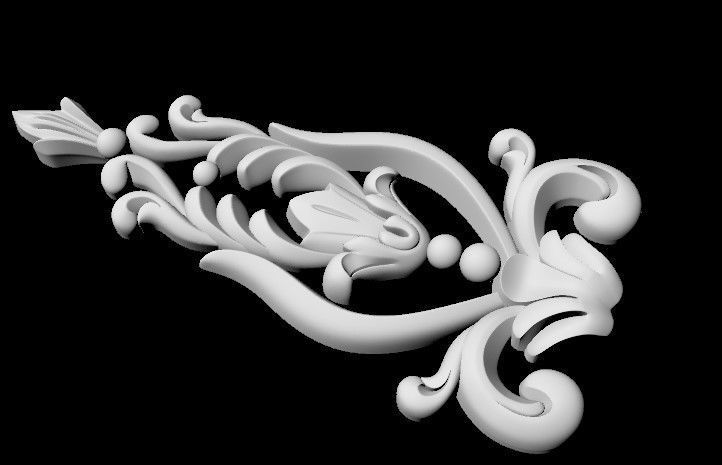 Central decor ornament for furniture 3D model_3