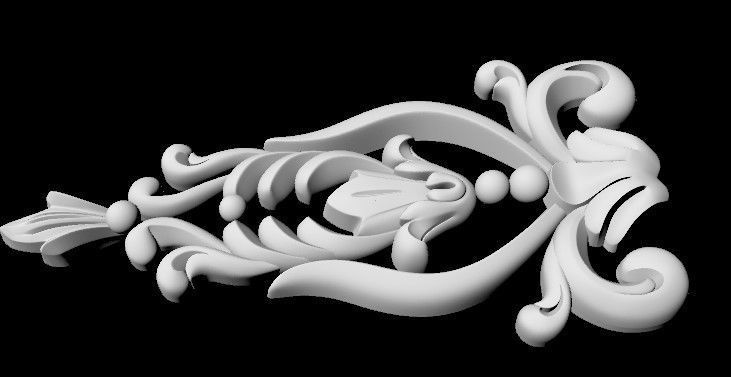 Central decor ornament for furniture 3D model_4