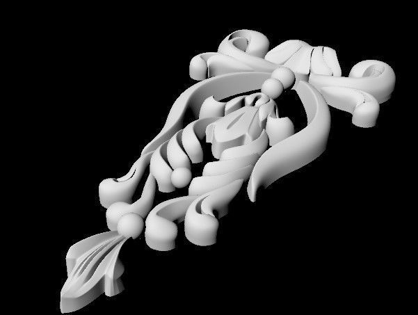 Central decor ornament for furniture 3D model_5