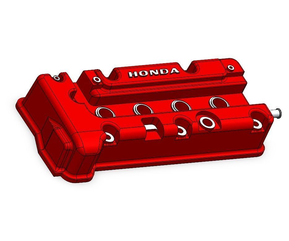 K20A valve cover 3D print model_2