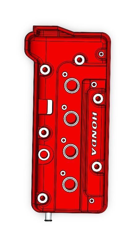 K20A valve cover 3D print model_3