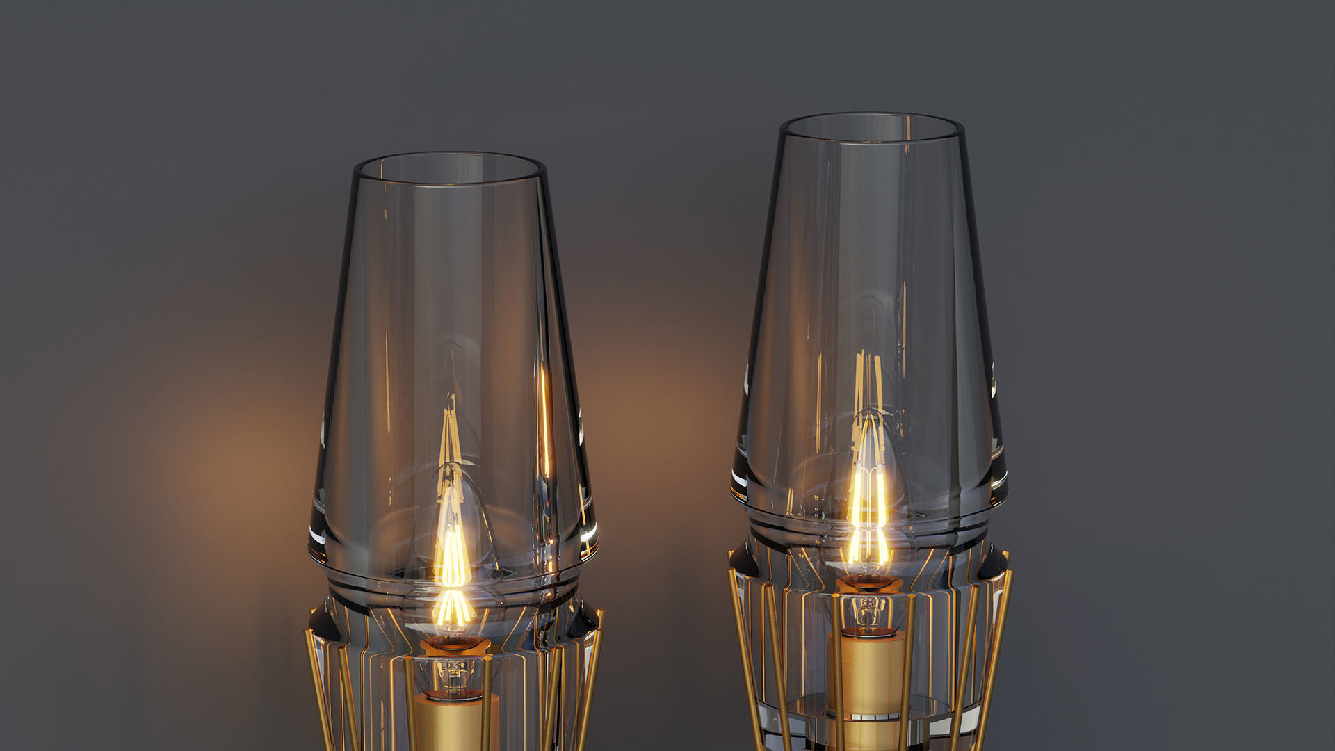 Nordic Brass Wall Lamp 3D model_10