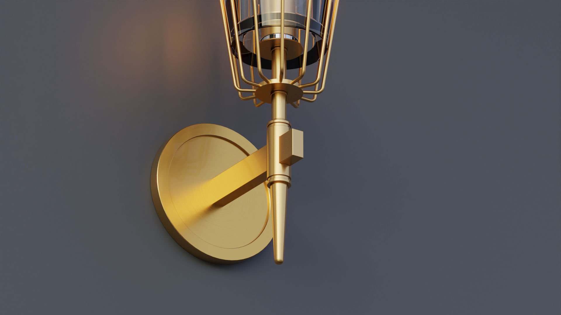 Nordic Brass Wall Lamp 3D model_6